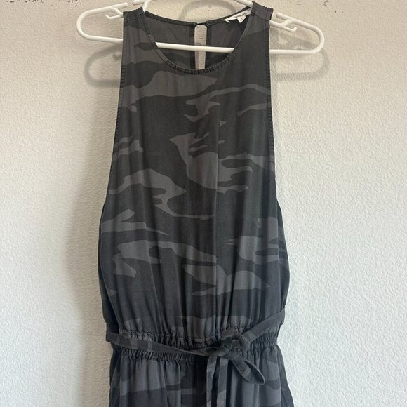 Splendid Faded Black & Gray Camo Sleeveless Wide Leg Jumpsuit - Picture 3 of 8